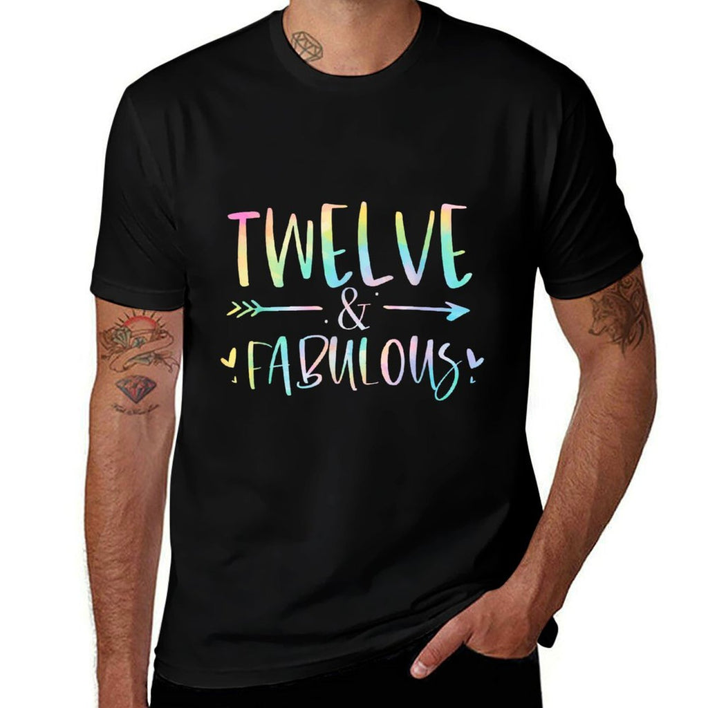 Twelve And Fabulous 12 Year Old Girls Birthday Tie Dye  Lightweight T-Shirt