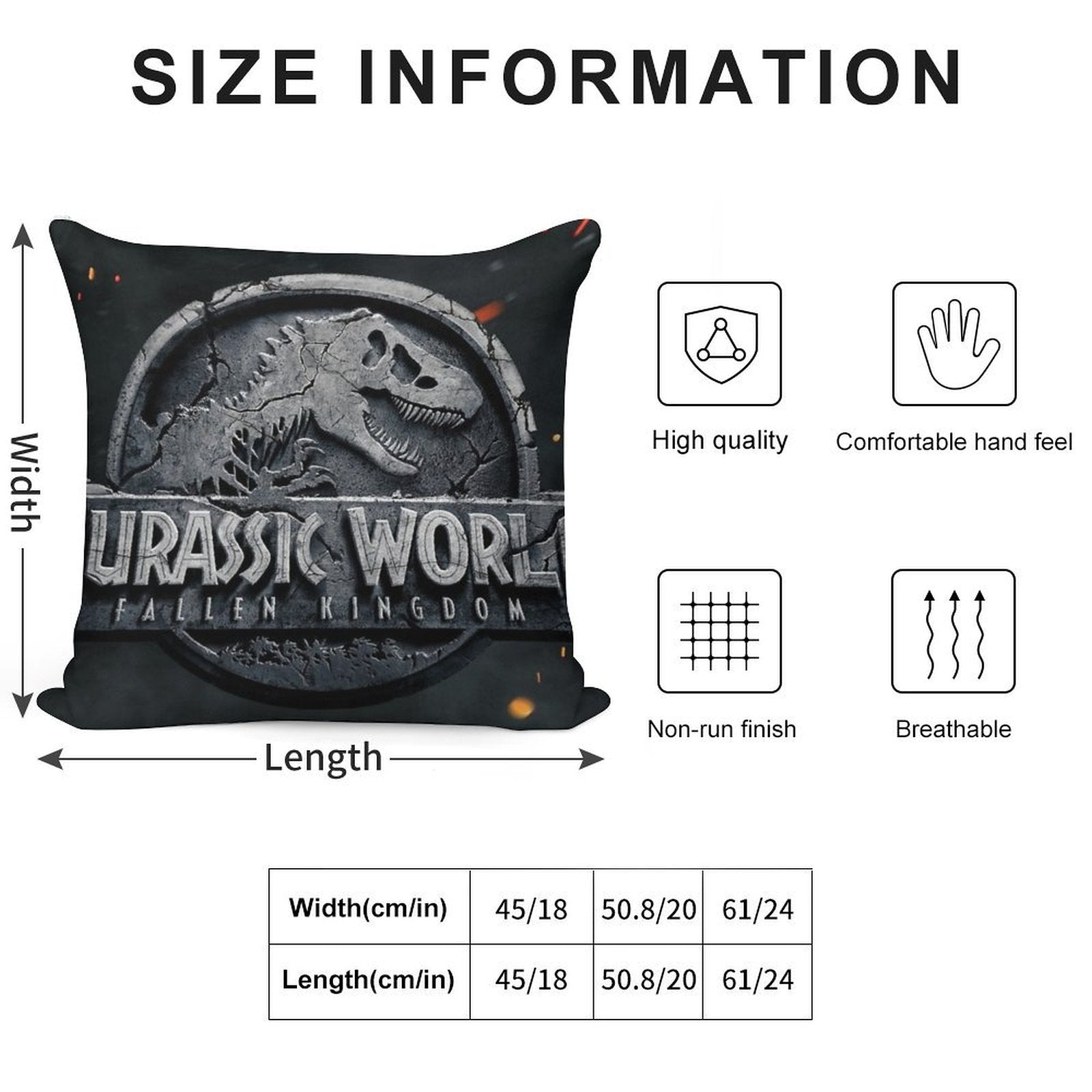 Jurassic World Soft Washable Throw Pillow