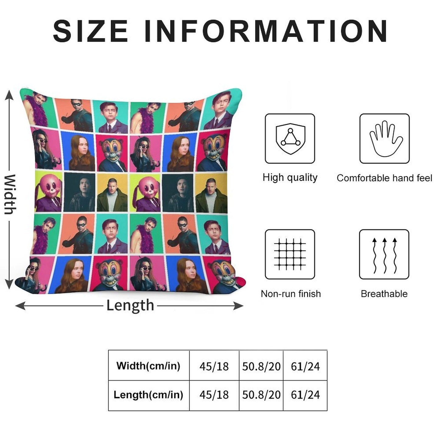 The Umbrella Academy - Character Collage Soft Shrink-Resistant Throw Pillow