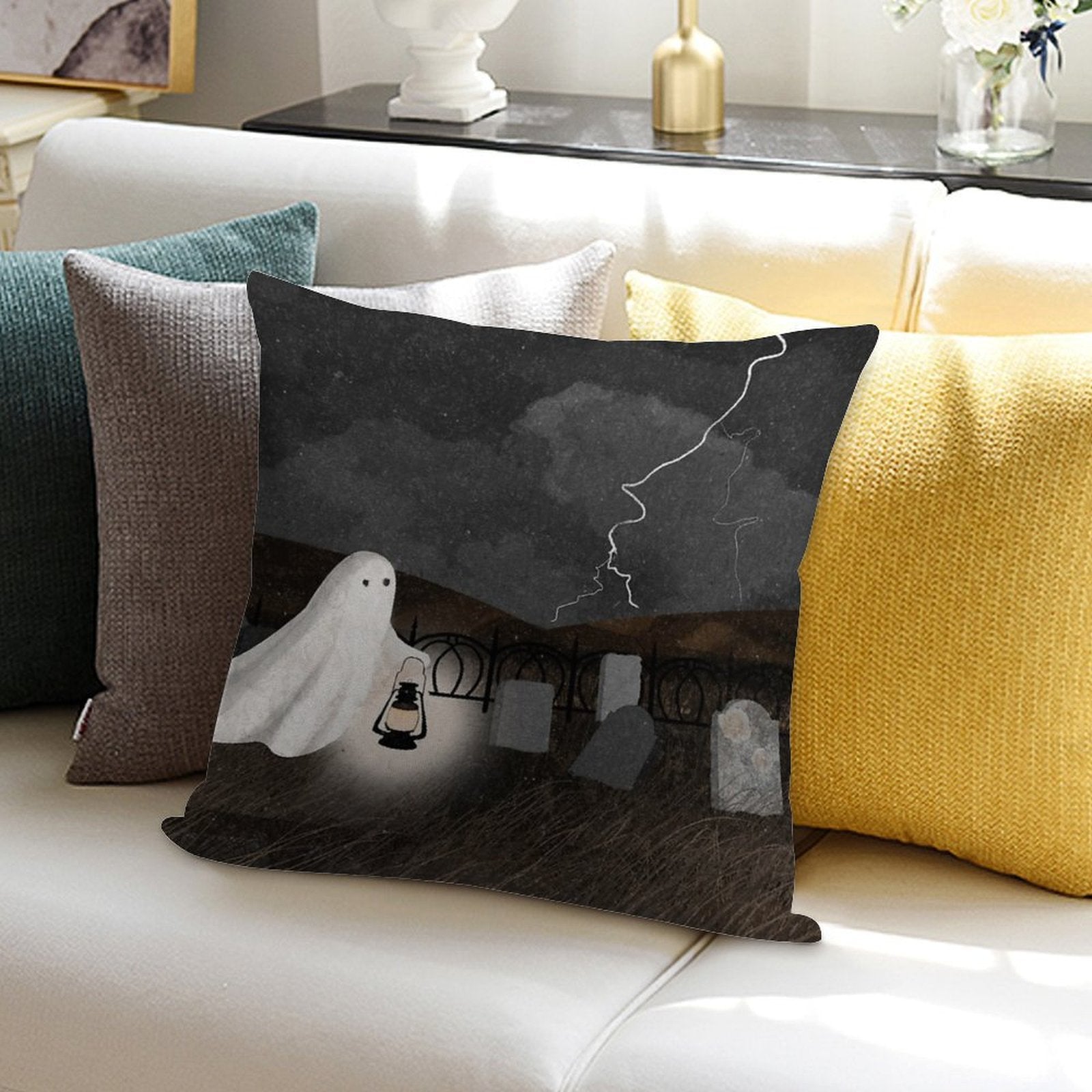 The Graveyard Soft Shrink-Resistant Throw Pillow
