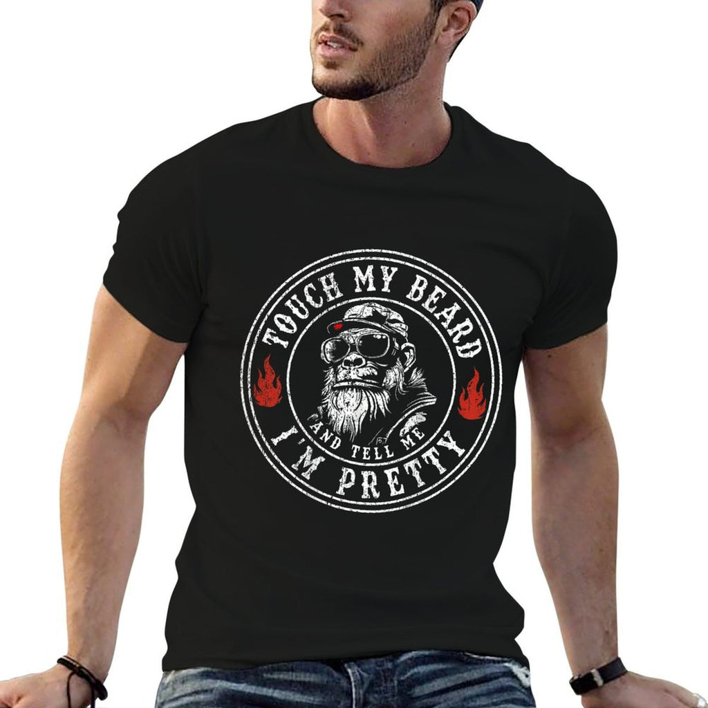 (On Back) Touch My Beard And Tell Me Im Pretty Monkey Men  Relaxed-fit T-Shirt