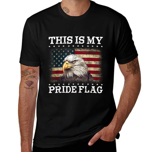 This Is My Pride USA American 4th of July Patriotic  Heathered Texture T-Shirt