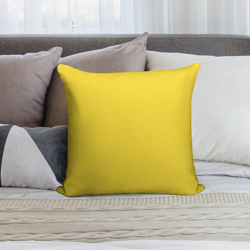 PLAIN SOLID BANANA YELLOW - 100 SHADES OF YELLOW ON OZCUSHIONS Soft Shrink-Resistant Throw Pillow