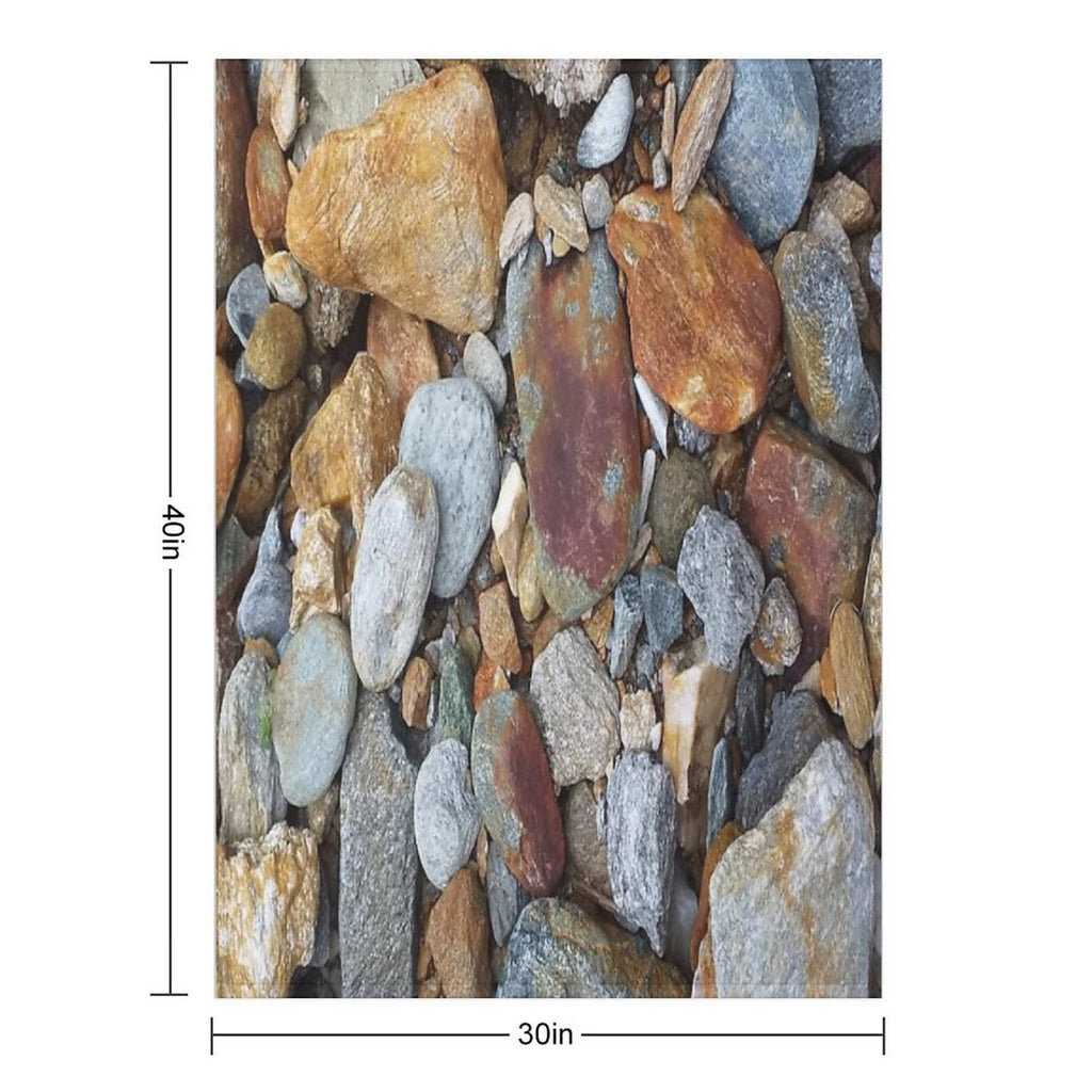 Natural River Stones, Mineral Rocks Versatility Throw Blanket