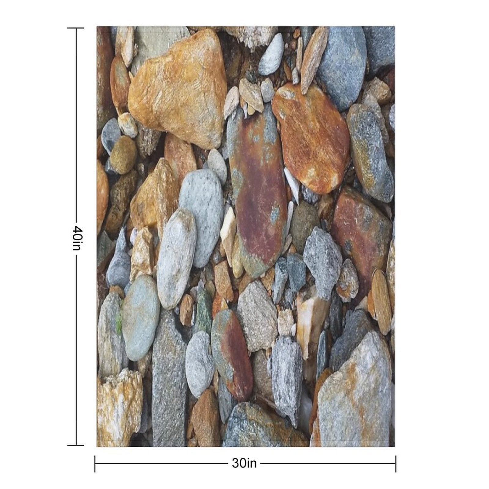 Natural River Stones, Mineral Rocks Versatility Throw Blanket