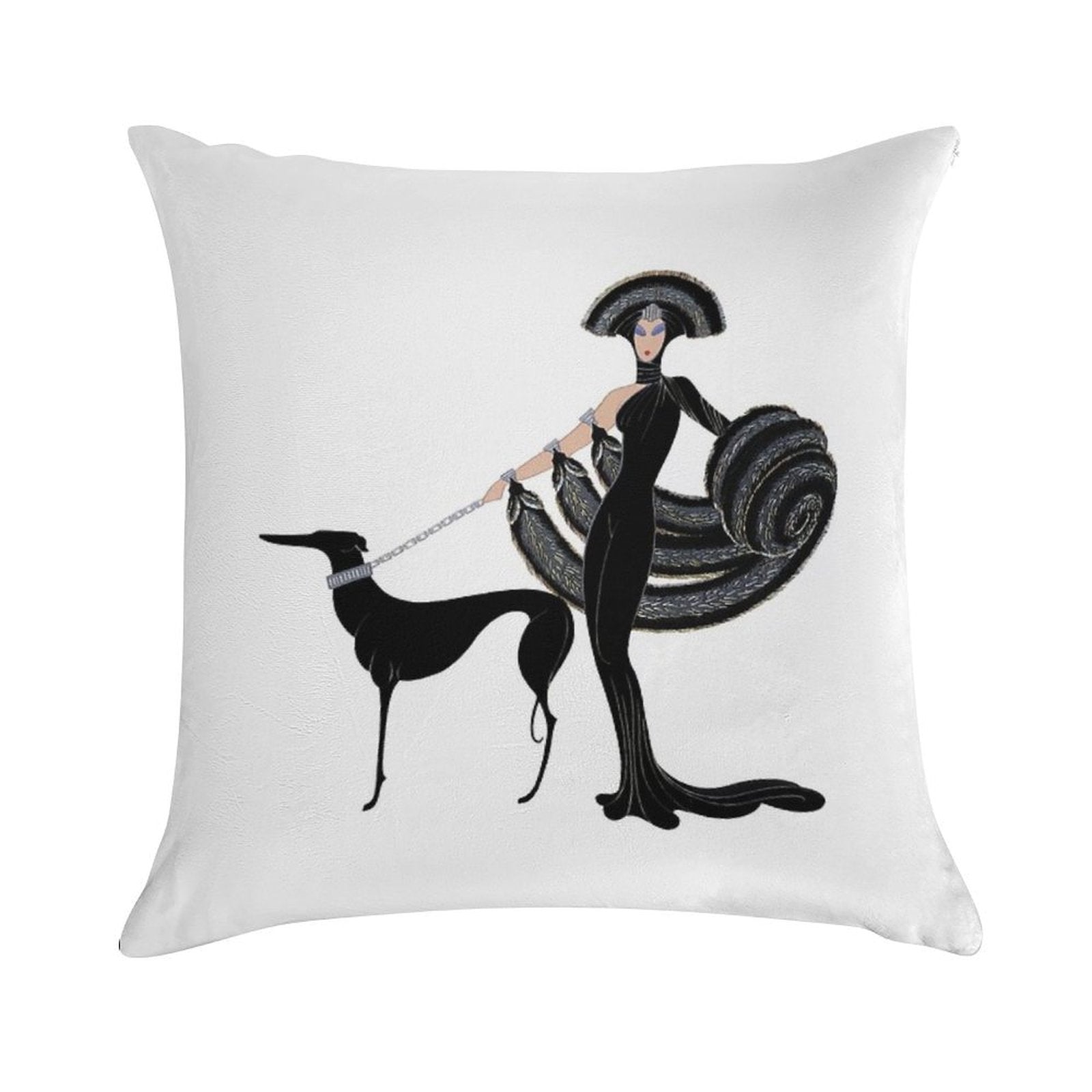Art Deco Era Haute Couture Fashion Illustration Soft Warmth Comfort Throw Pillow