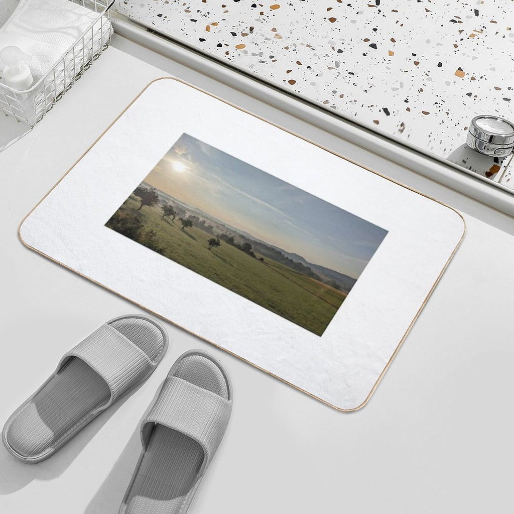 Summer Morning on The Albtrauf  Odorless Bath Mat