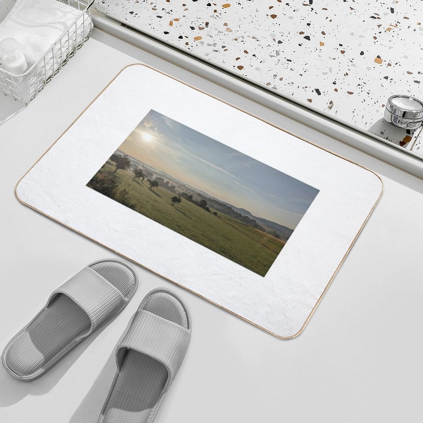 Summer Morning on The Albtrauf  Odorless Bath Mat