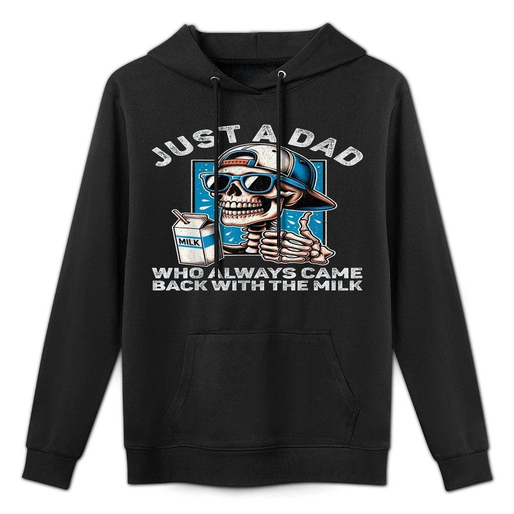 Just A Dad Who Always Came Back With The Milk Funny Fathers Pilling-Resistant Hoodie