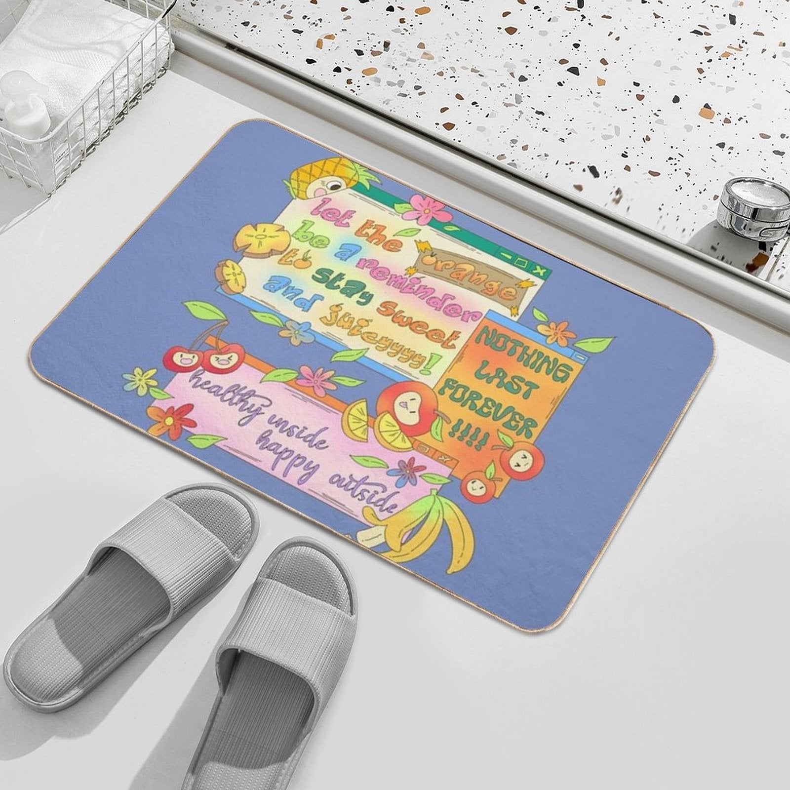 Fruity Positivity  Dirt-Trapping Bath Mat