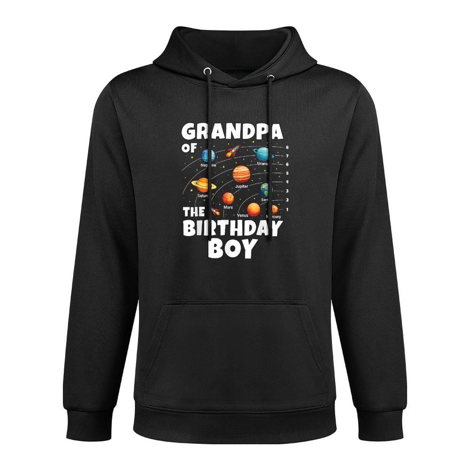 Grandpa of The Birthday Boy Space Planets Birthday Machine Washable Hoodie