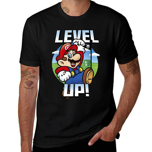 Super Mario Level Up Bowser Portrait Graphic  Tagless Design T-Shirt