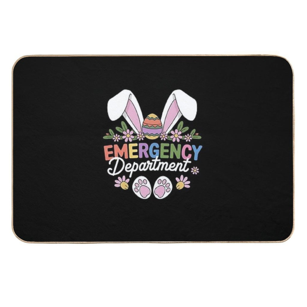 Emergency Department Easter Bunny  Stain-Proof Bath Mat