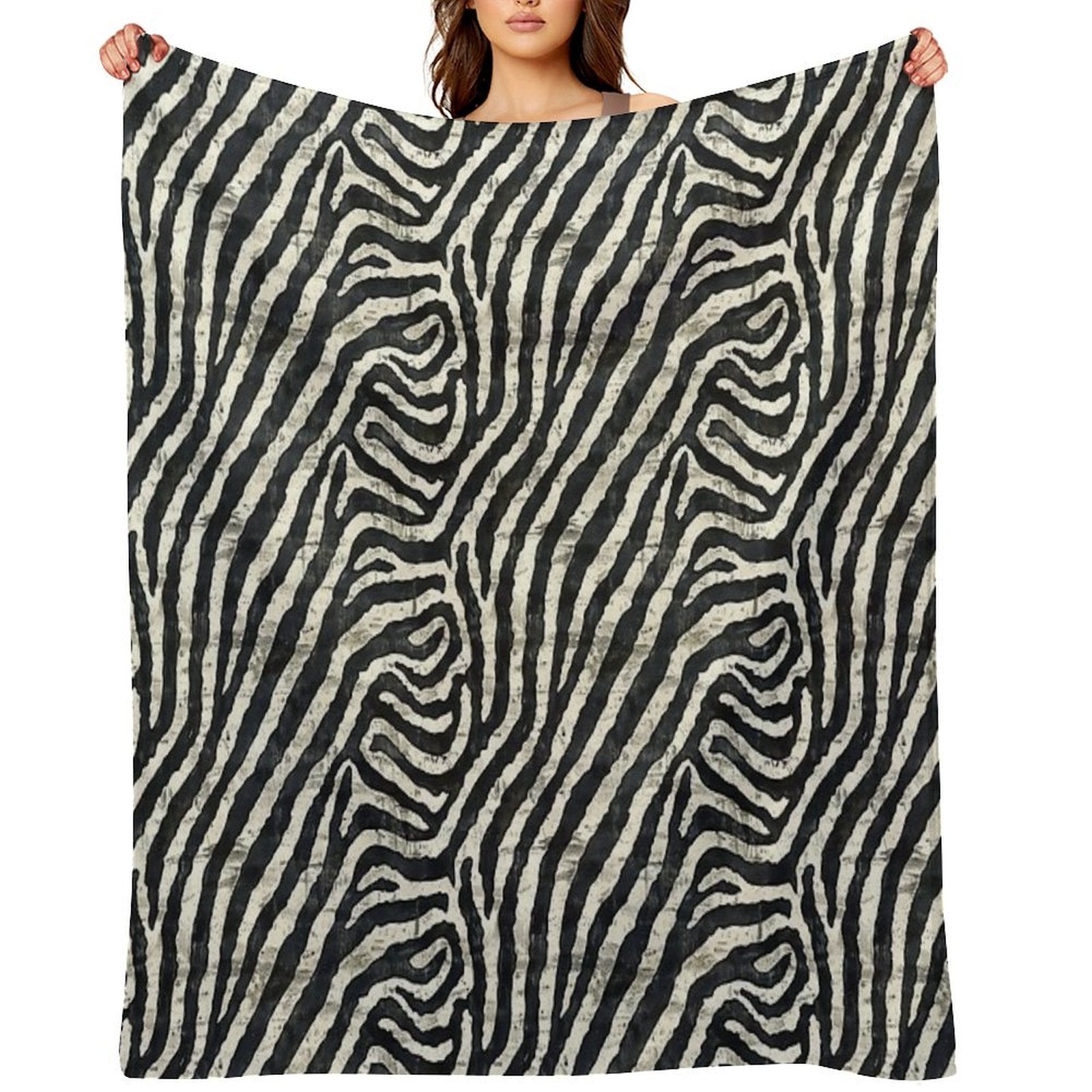 Bold Black And White Animal Stripes Anti-pilling Throw Blanket