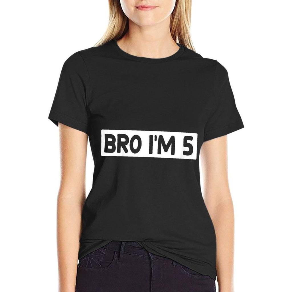 Kids 5th Birthday Boy Bro I’m 5 Year Old  Trendy Pattern T-Shirt