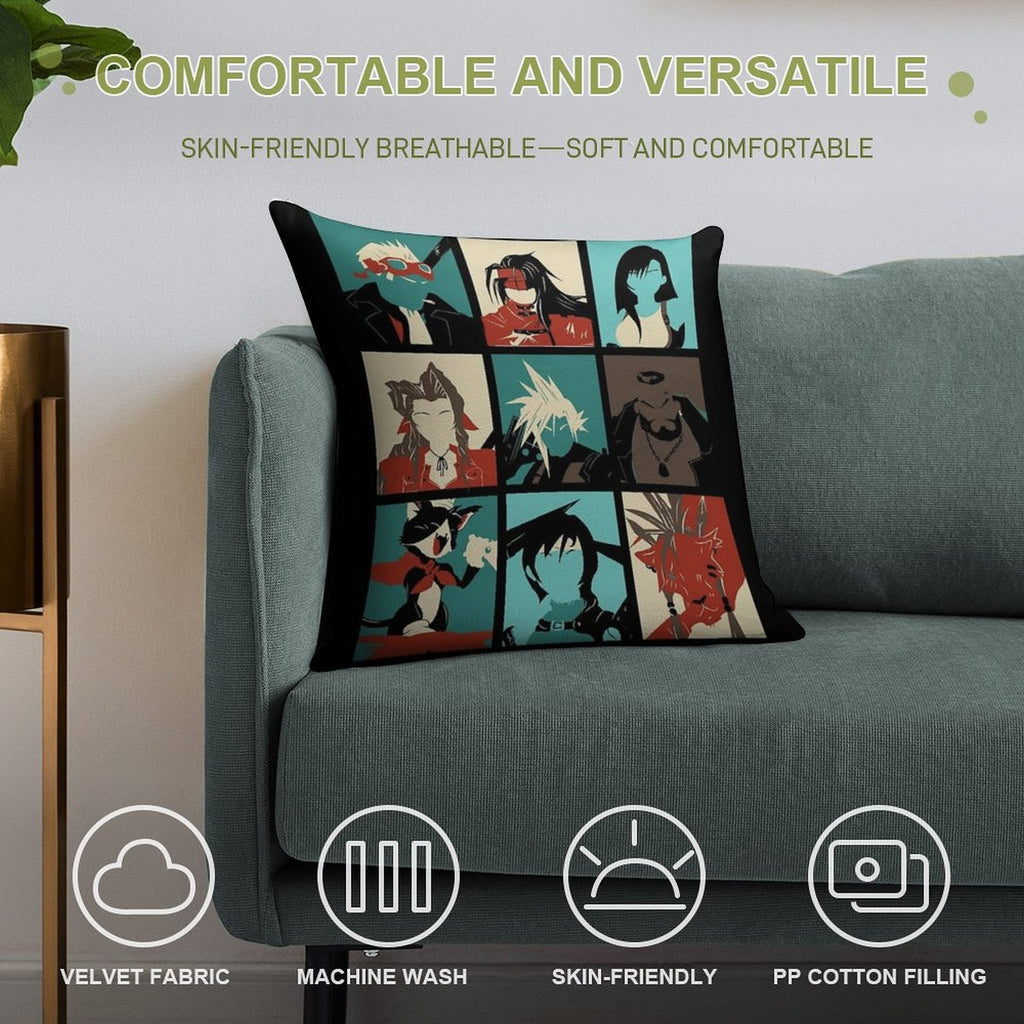 Fantasy Final Seven Soft Luxury Feel Throw Pillow