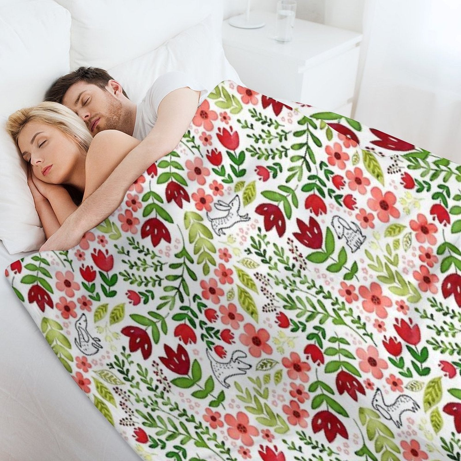 Dog Days White Eco-conscious Throw Blanket