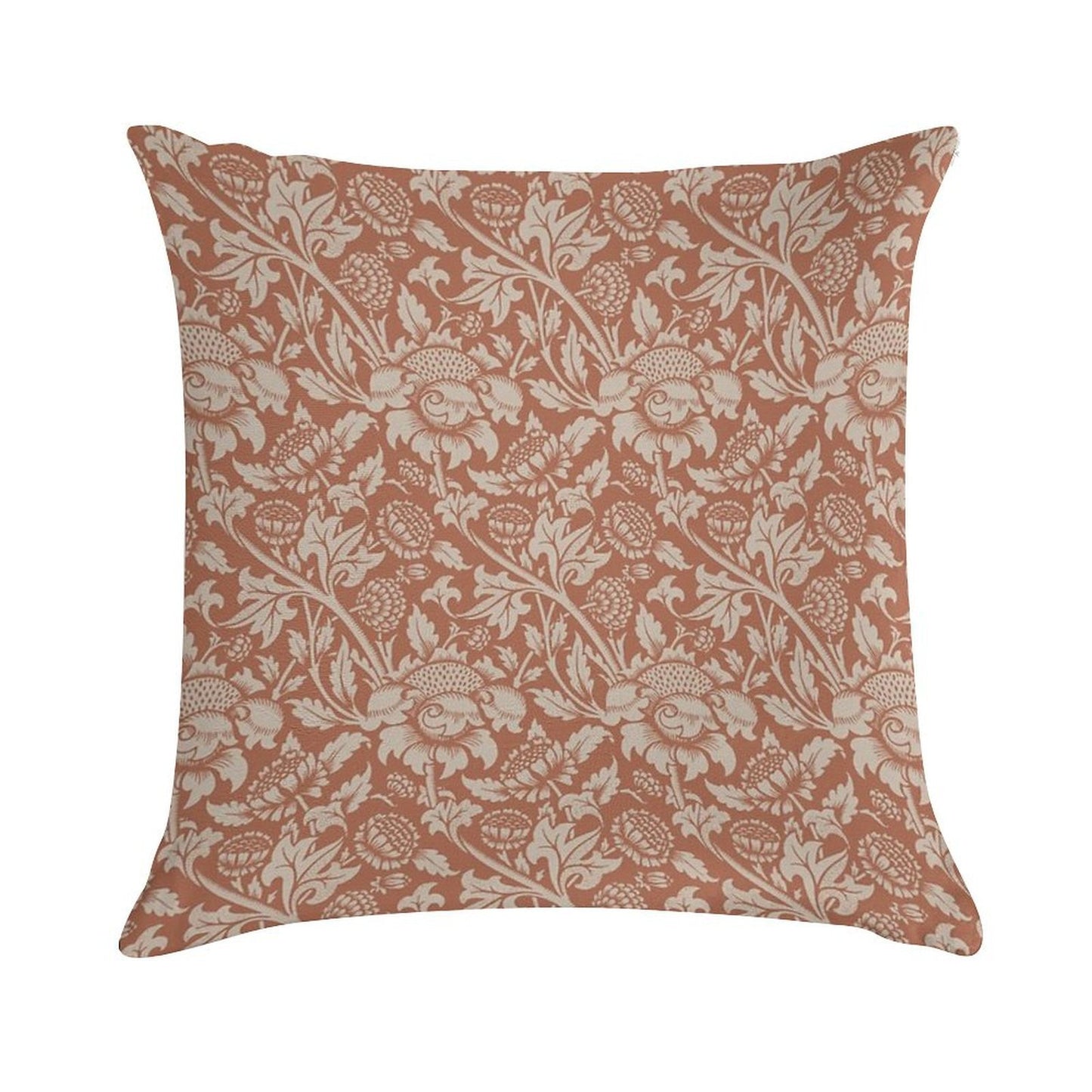 Vintage Floral Rust Soft Style Accent Throw Pillow