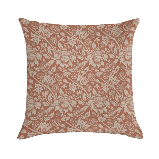 Vintage Floral Rust Soft Style Accent Throw Pillow