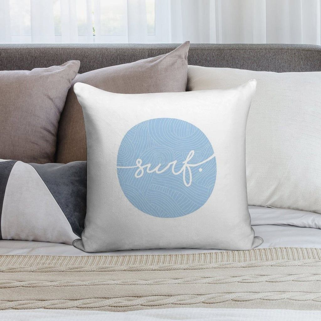Surf. Soft Short Plush Fabric Throw Pillow