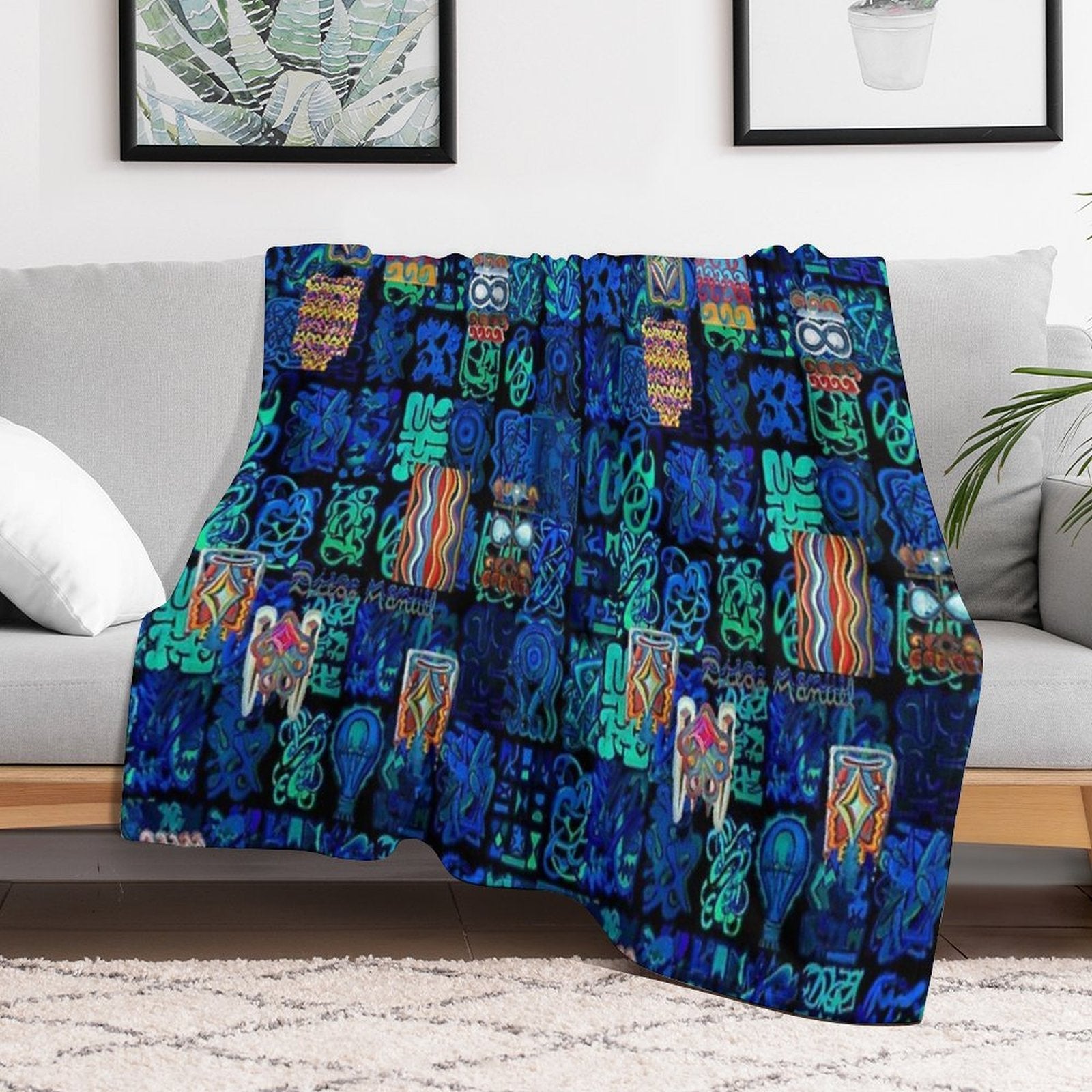 Pop Abstract Machine-washable Throw Blanket