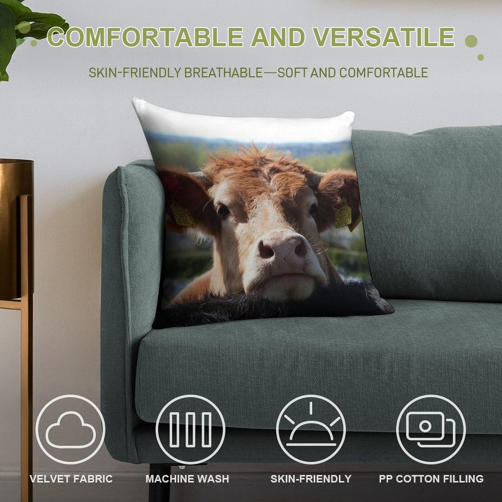 Chin Up, Cow Soft High-Density Material Throw Pillow