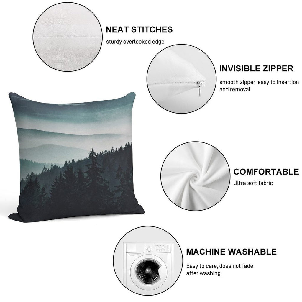 Mountain Light Soft Short Plush Fabric Throw Pillow