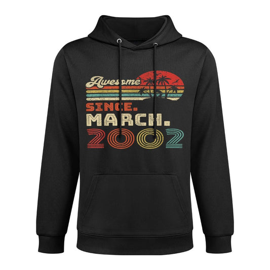 21 Year Old Awesome Since March 2002 21st Birthday Breathable Fabric Hoodie