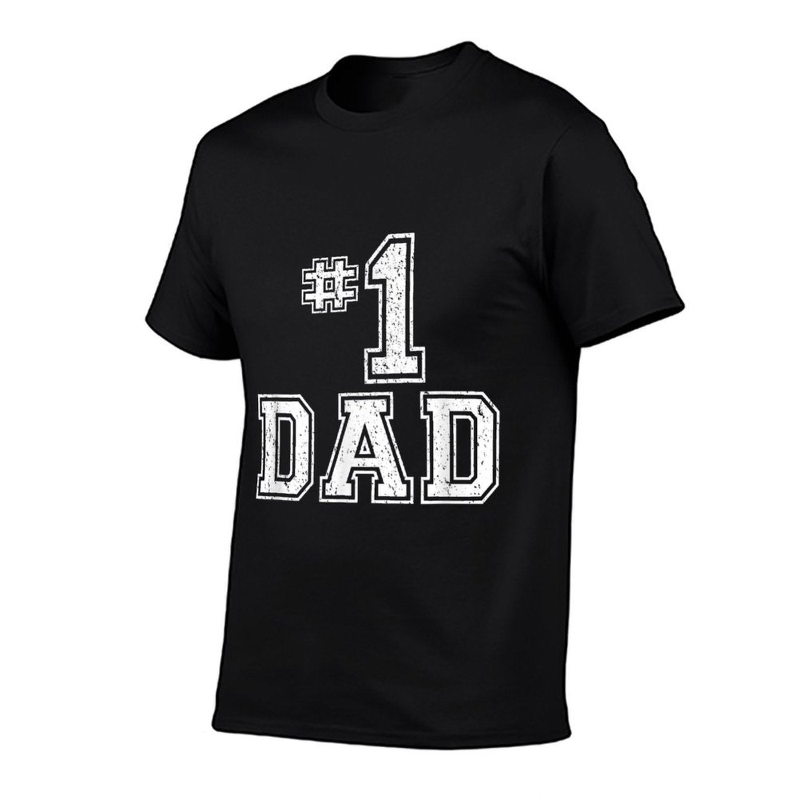 #1 Dad Number One Fathers Day Vintage Style  Heathered Texture T-Shirt