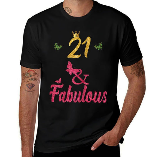 Womens Womens 21 Year And Fabulous 21st Birthday  Polyester Blend T-Shirt