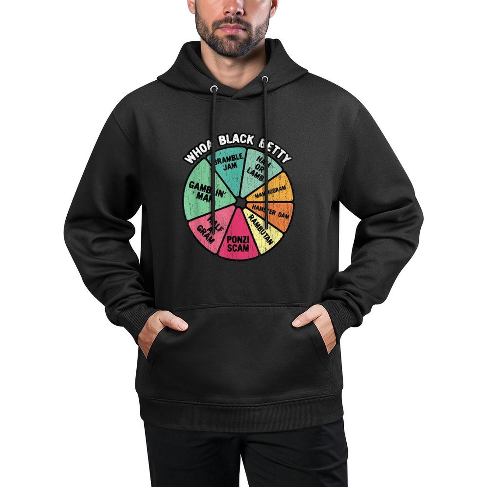 Whoa Black Betty - Funny 70s Classic Rock Music Pie Chart Durable Construction Hoodie