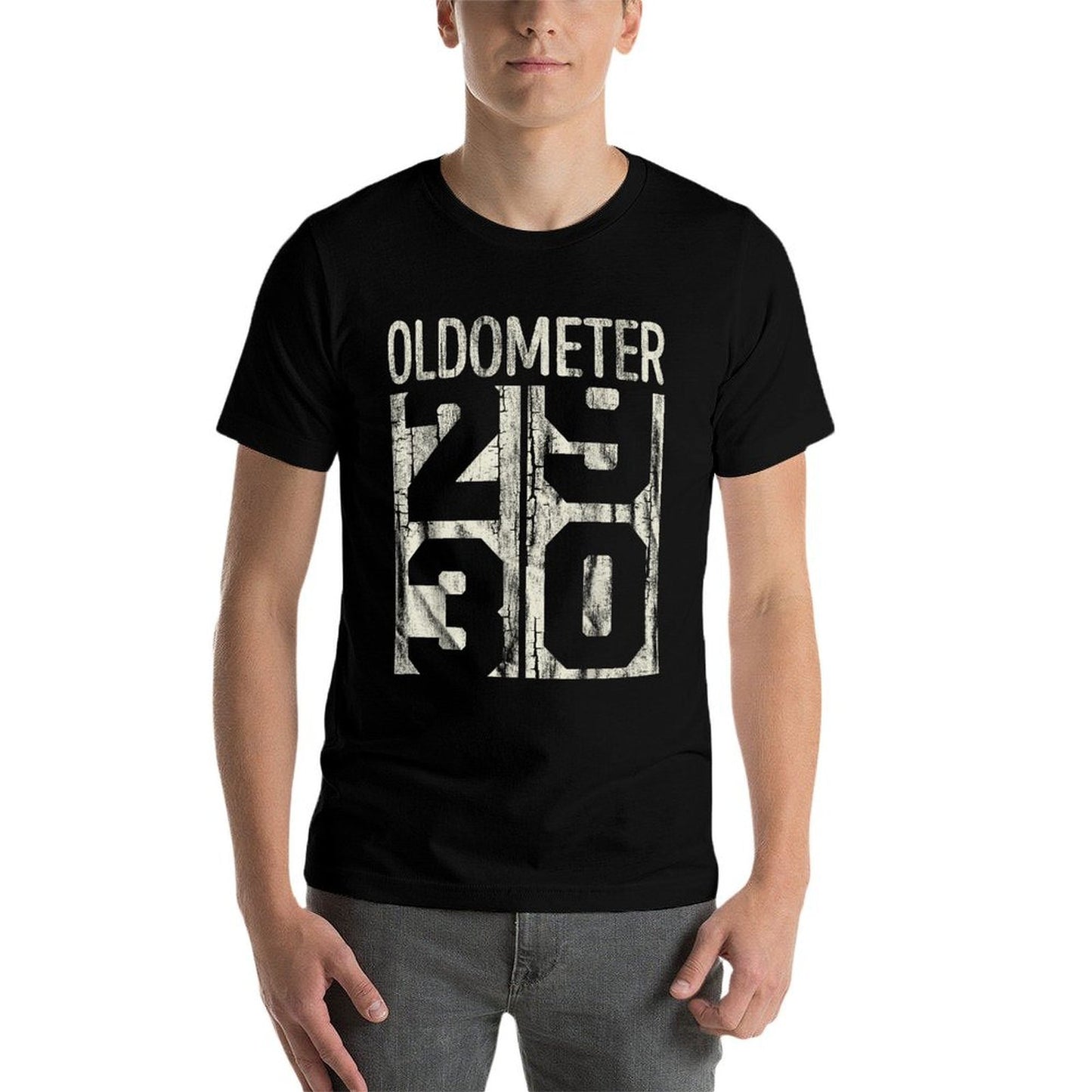 30 Years Old Birthday Oldometer Odometer 30th Vintage Men  Easy-care T-Shirt