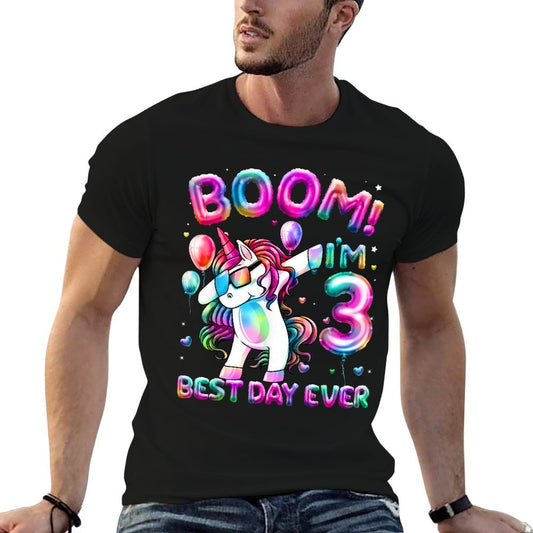 3 Years Old Dabbing Unicorn Gifts 3rd Birthday Girl Party  Odor-resistant T-Shirt