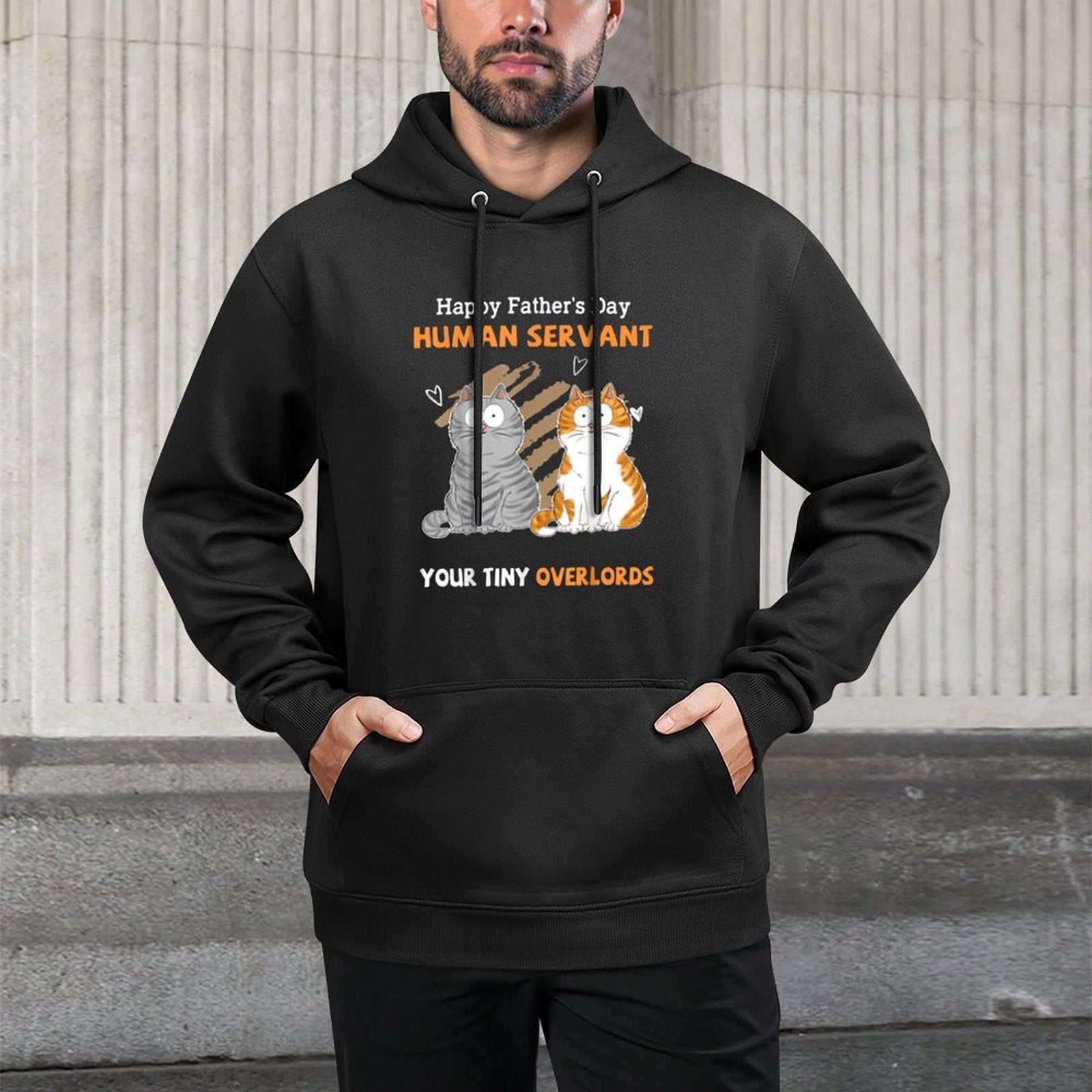 Happy Fathers Day Human Servant Your Tiny Overlords Shape Retention Hoodie