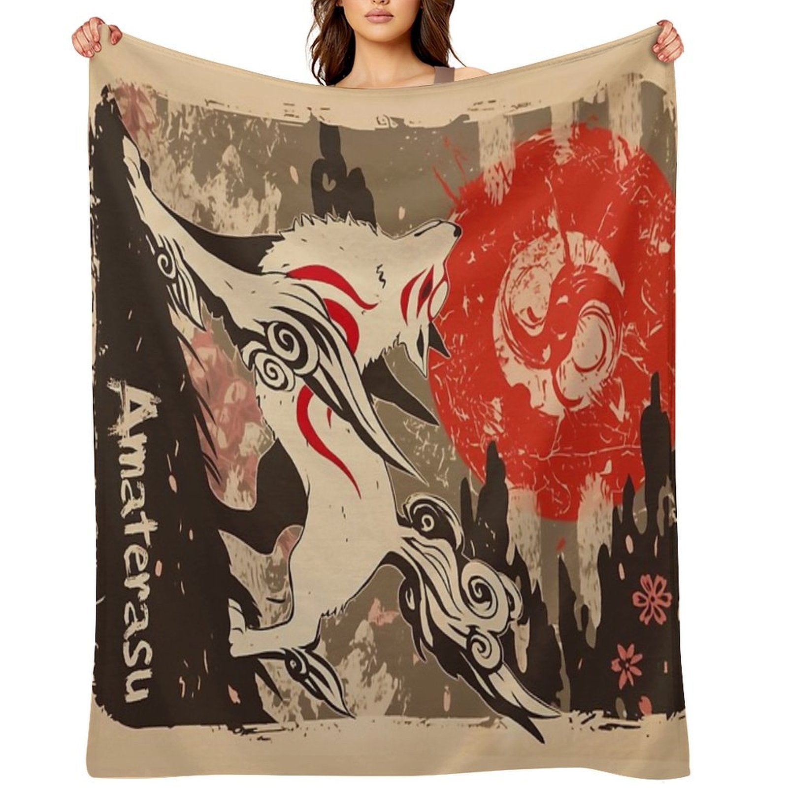 Vintage Amaterasu All-season Throw Blanket