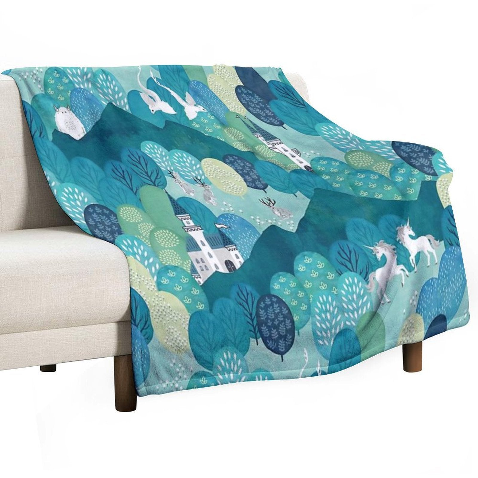 Enchanted Forest Green Wrinkle-free Throw Blanket