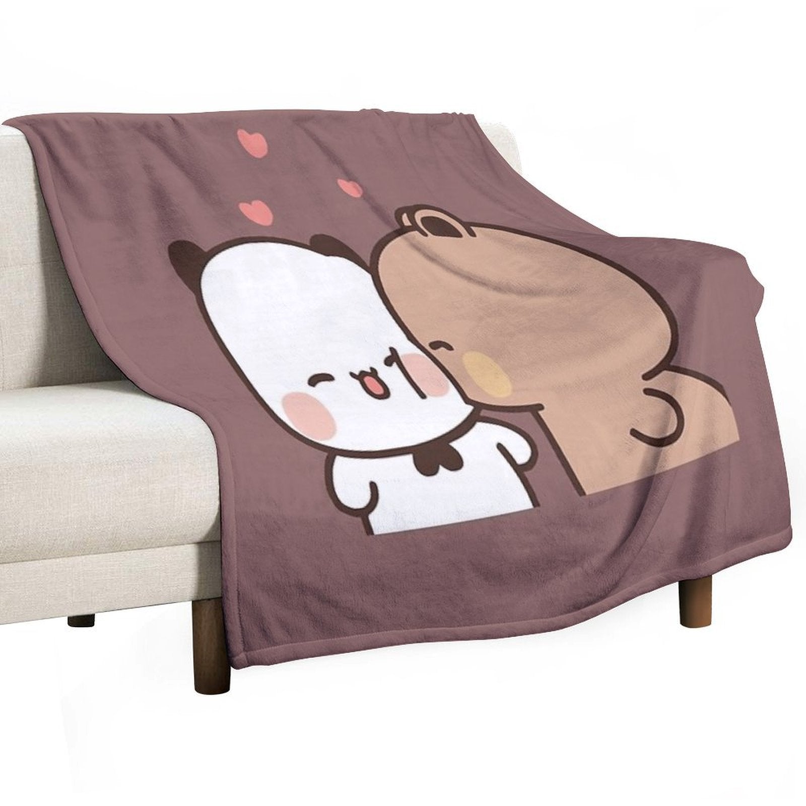 Love Kiss from DuDu Bear to BuBu Panda❤️ Quick-dry Throw Blanket
