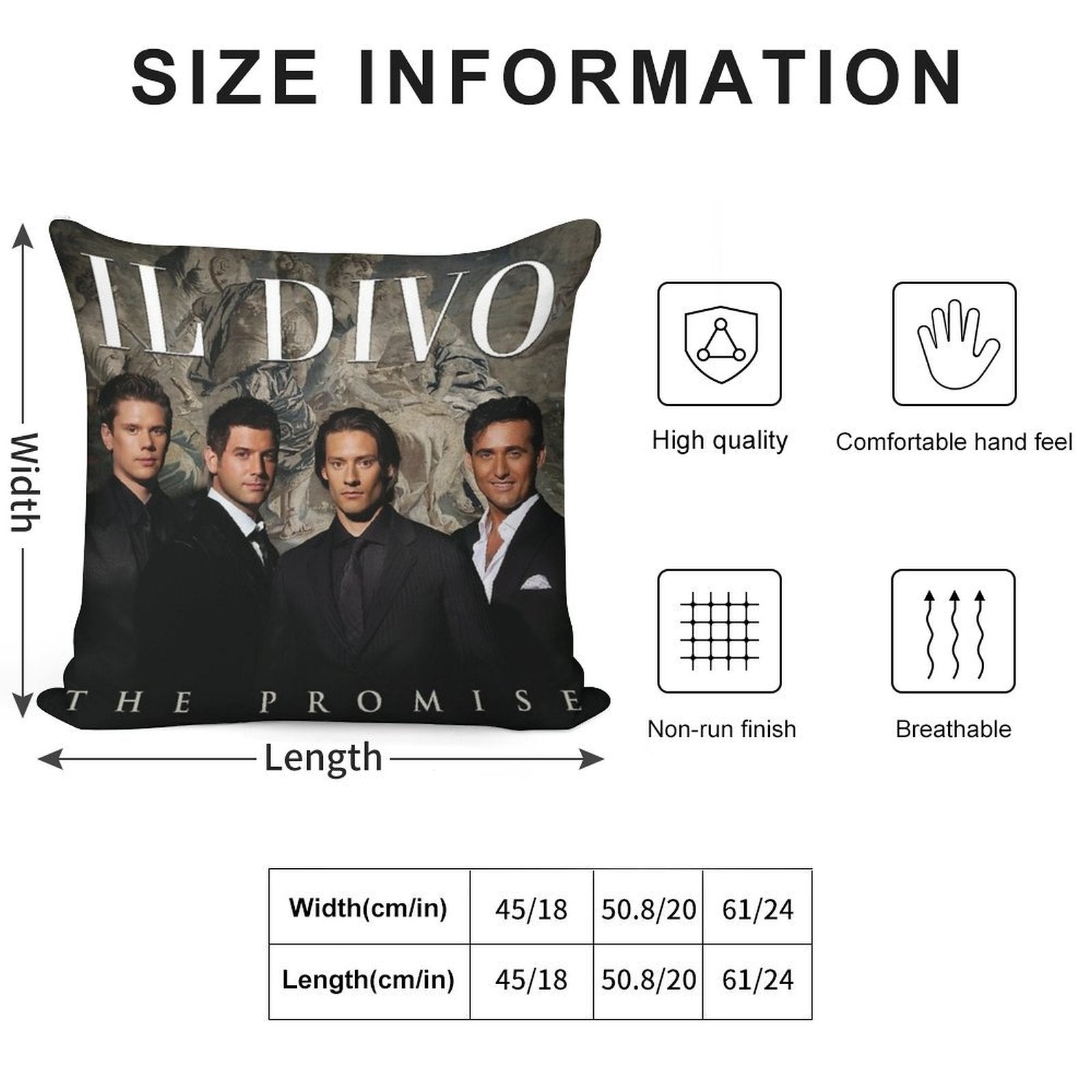 Il Divo The Promise Soft Multiple Sizes Throw Pillow