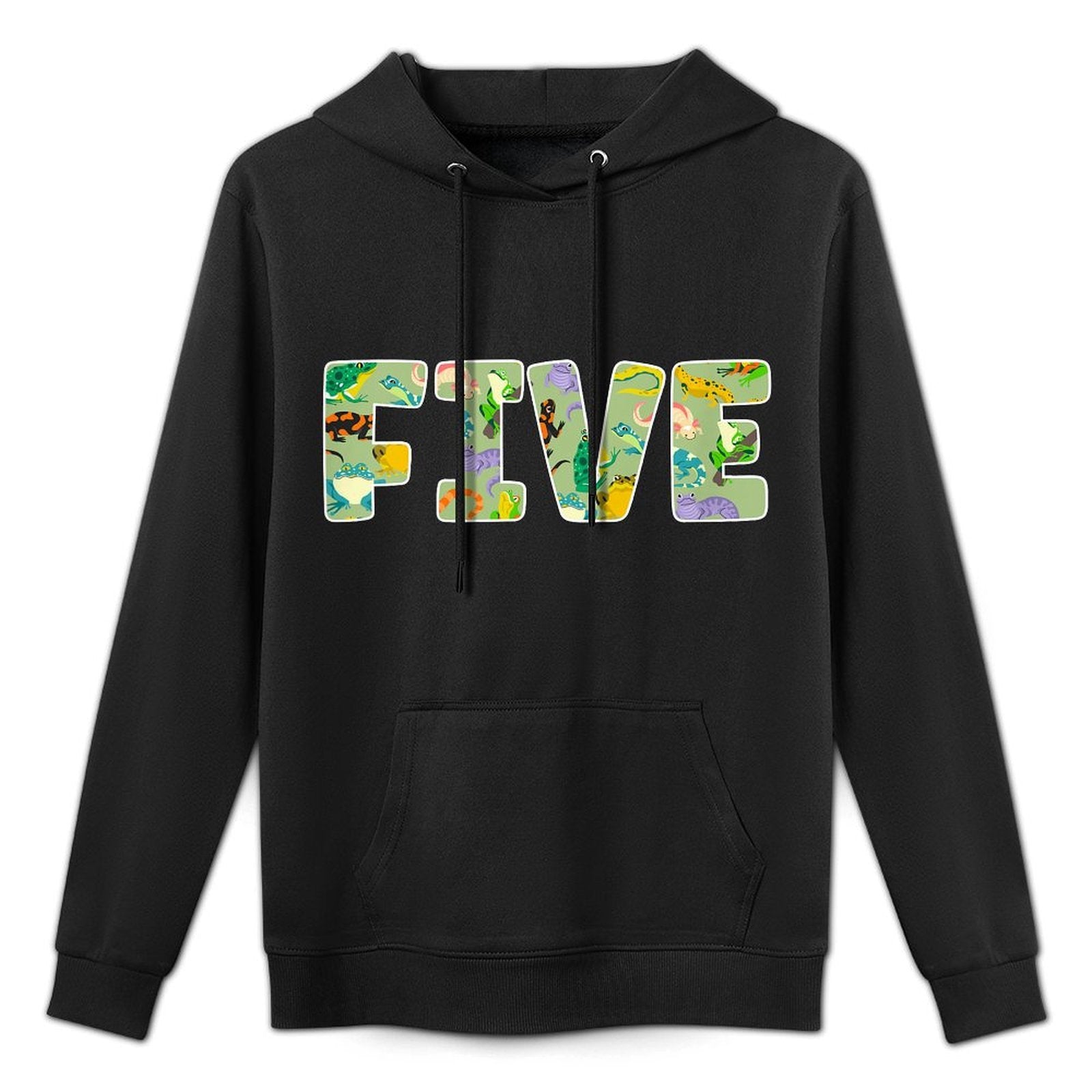 Kids 5th Reptile Birthday Party Five Year Old Snake Birthday Machine Washable Hoodie