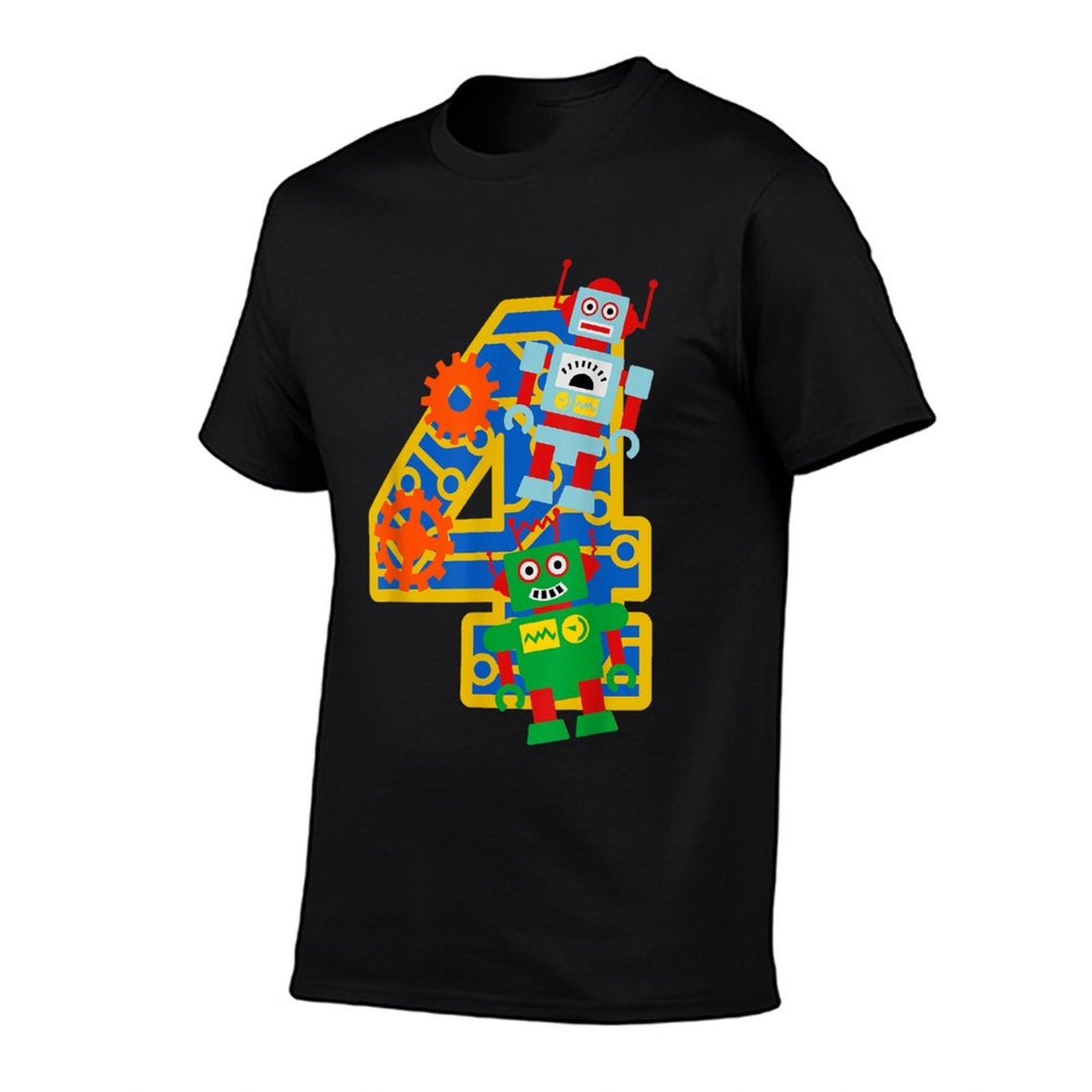 4th Birthday Boy 4 Year Old Little Robot Robotics Engineer  Versatile T-Shirt