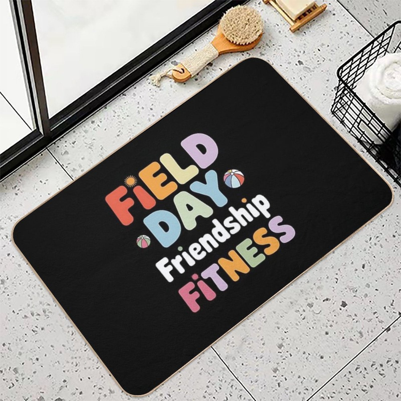 Field Day Fun Friendship Fitness Kids Teacher Field Day 2025 Durable Bath Mat