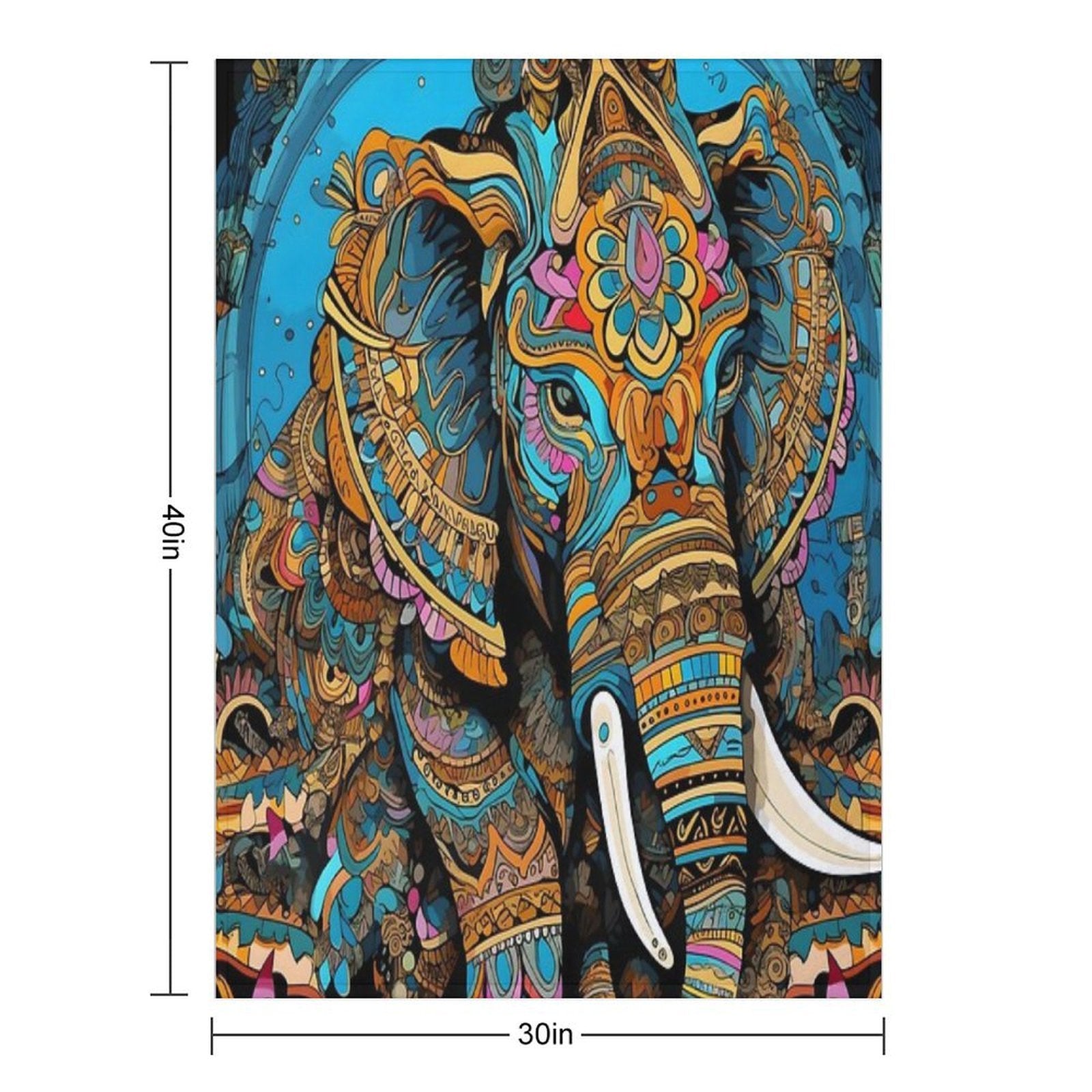 Elephant, Animal Abstract Artwork, Thailand Compact Throw Blanket