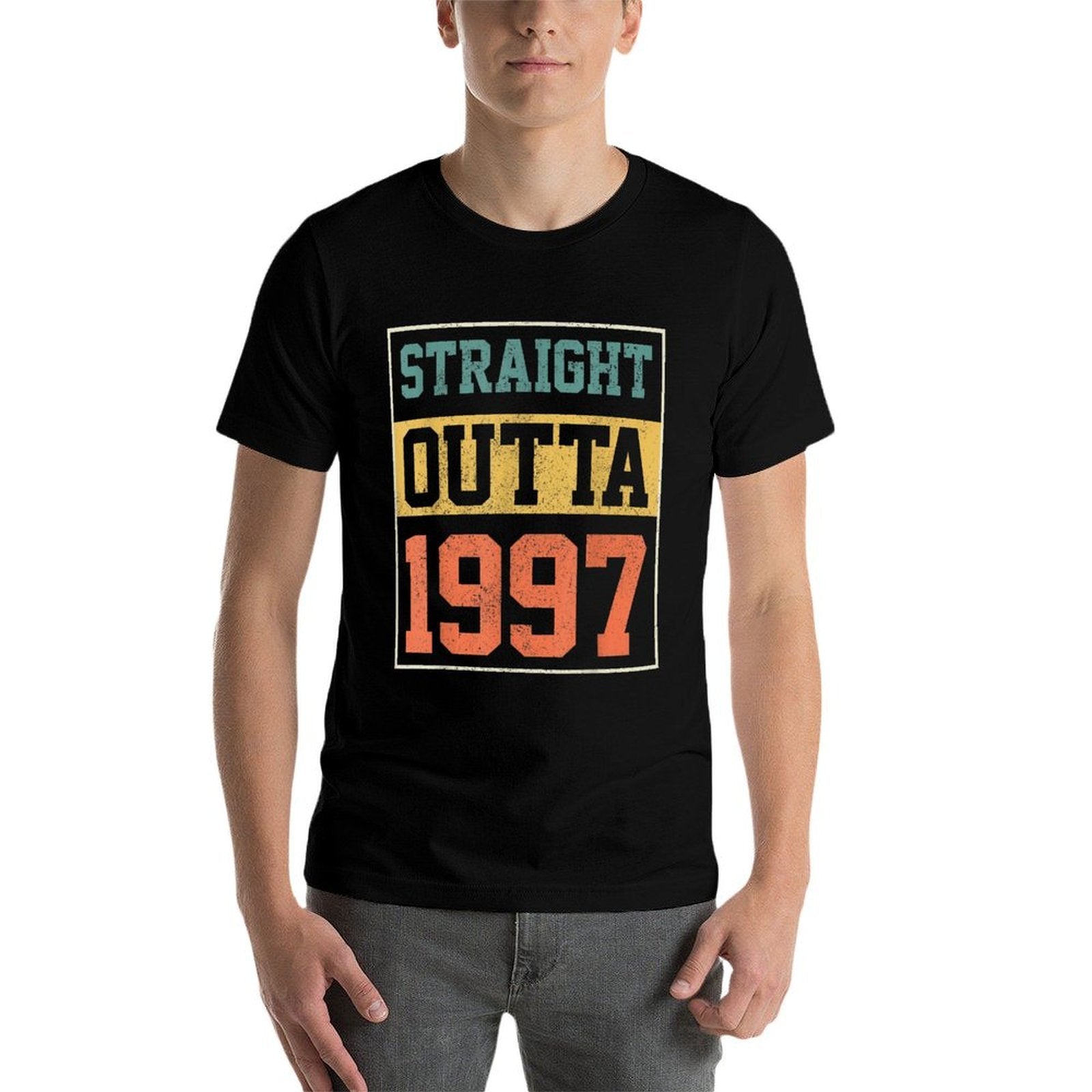 Straight Outta 1997 Men Women Vintage 25th Birthday  Fade-proof Color T-Shirt
