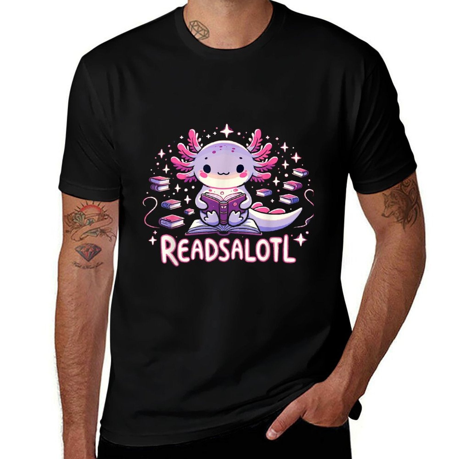 Axolotl Books Readsalotl Reading Bookworm Boys Girls Kids  Vintage-inspired T-Shirt