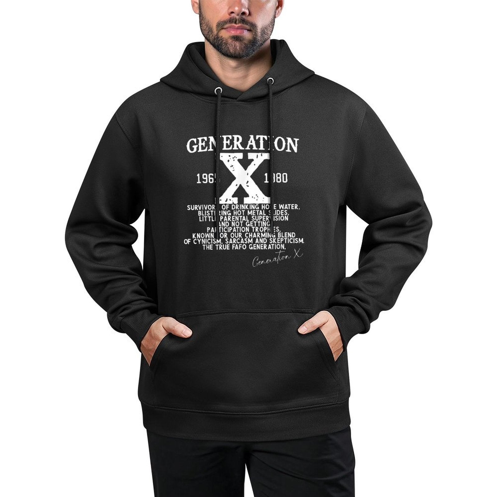 Proud Gen X 1965 to 1980 Vintage Generation X All-Day Comfort Hoodie