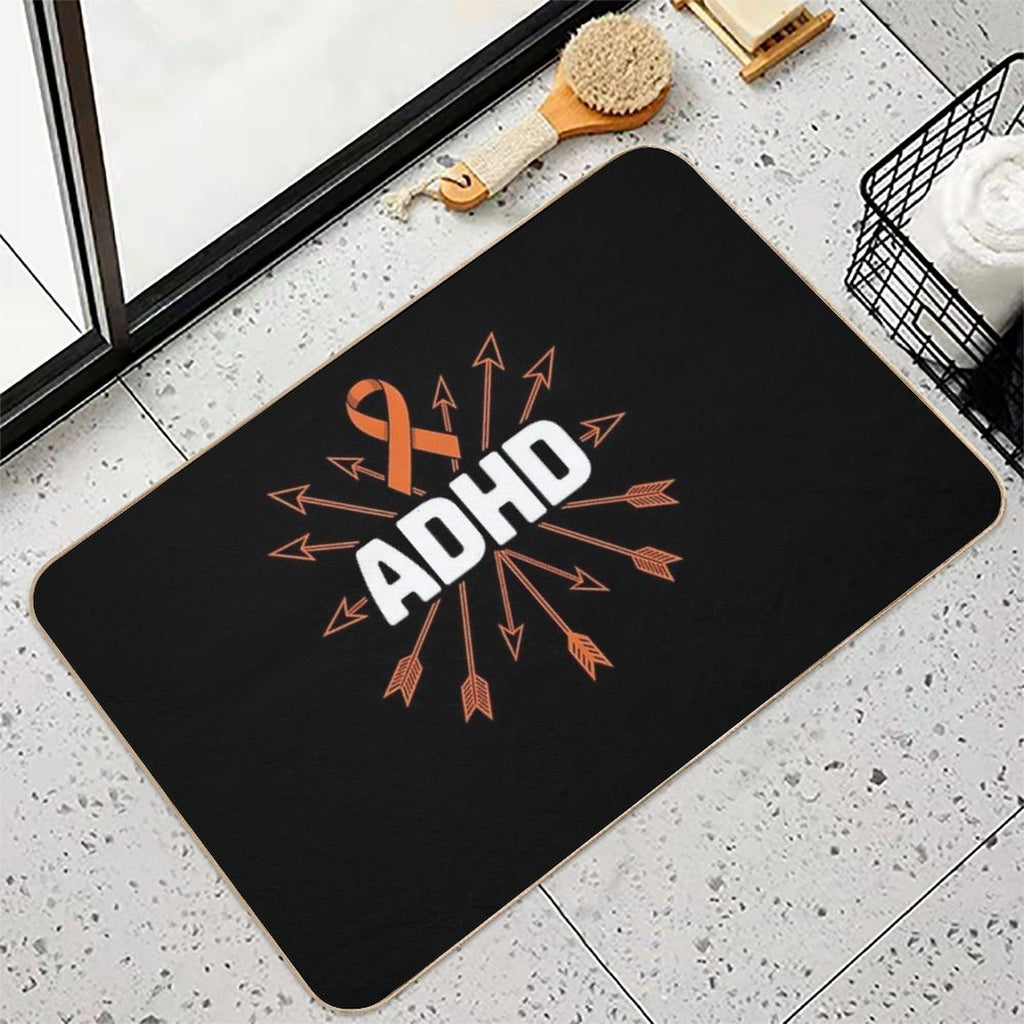 ADHD Awareness Illness Attention Deficit Warrior Survivor  Stain-Proof Bath Mat