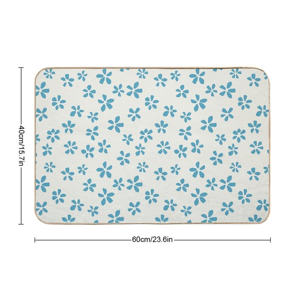 Blossom Scatter - Minimalist Floral Pattern  Repositionable Bath Mat