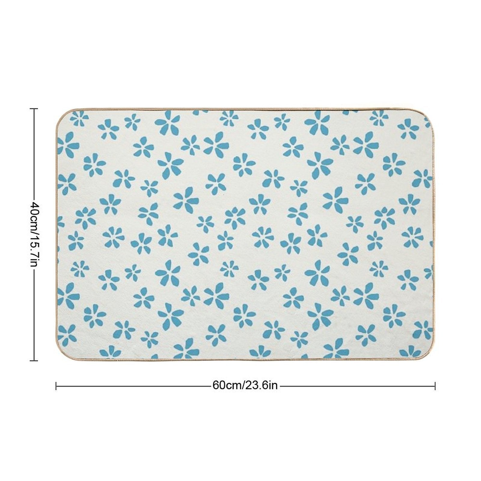 Blossom Scatter - Minimalist Floral Pattern  Repositionable Bath Mat