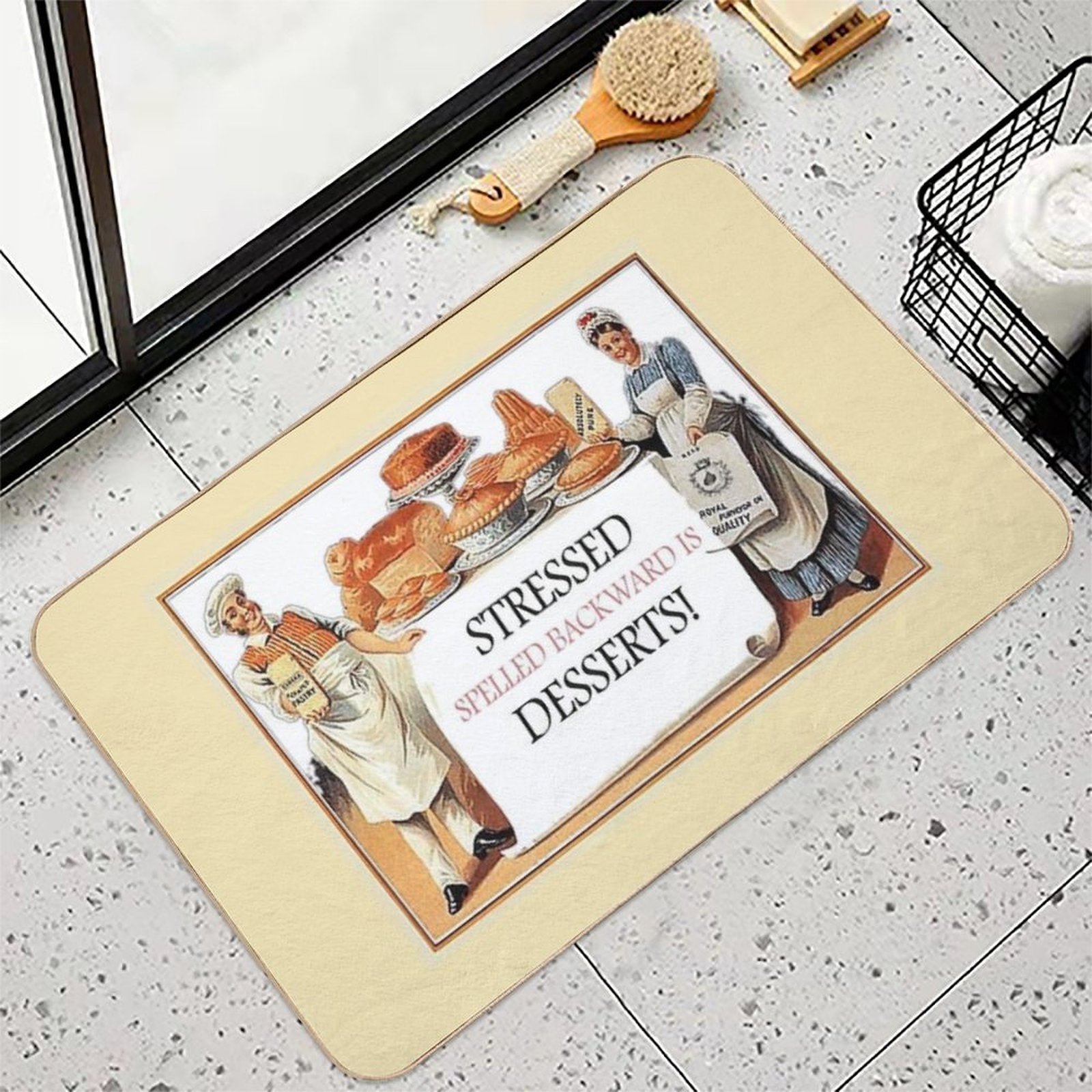 Stressed Spelled Backward Is Desserts  Pet-Safe Bath Mat