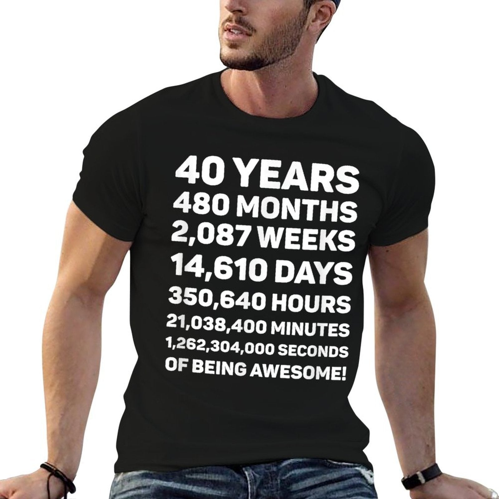 40th Birthday Gift for 40 Year Old, 40 Years Awesome  Quick-drying T-Shirt